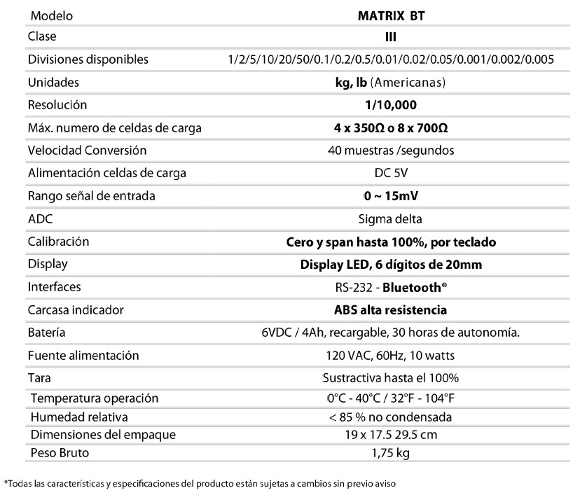 basalex trumax indicador de pesaje matrix bt 3